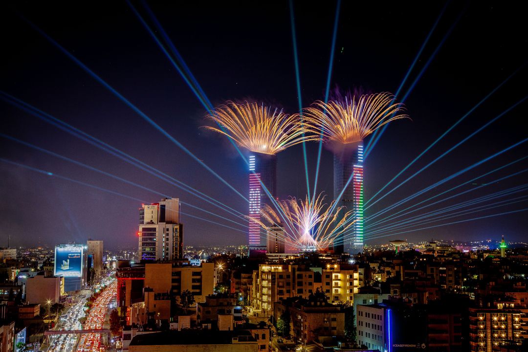 Jordan 80th Independence Day laser and fireworks show