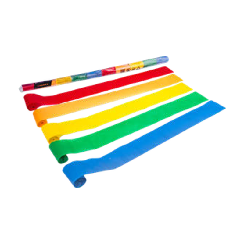 Multicoloured biodegradable paper streamers