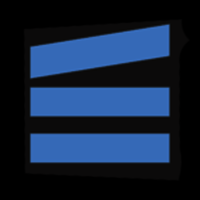 Stacked horizontal blue bars of varying widths against a black background.