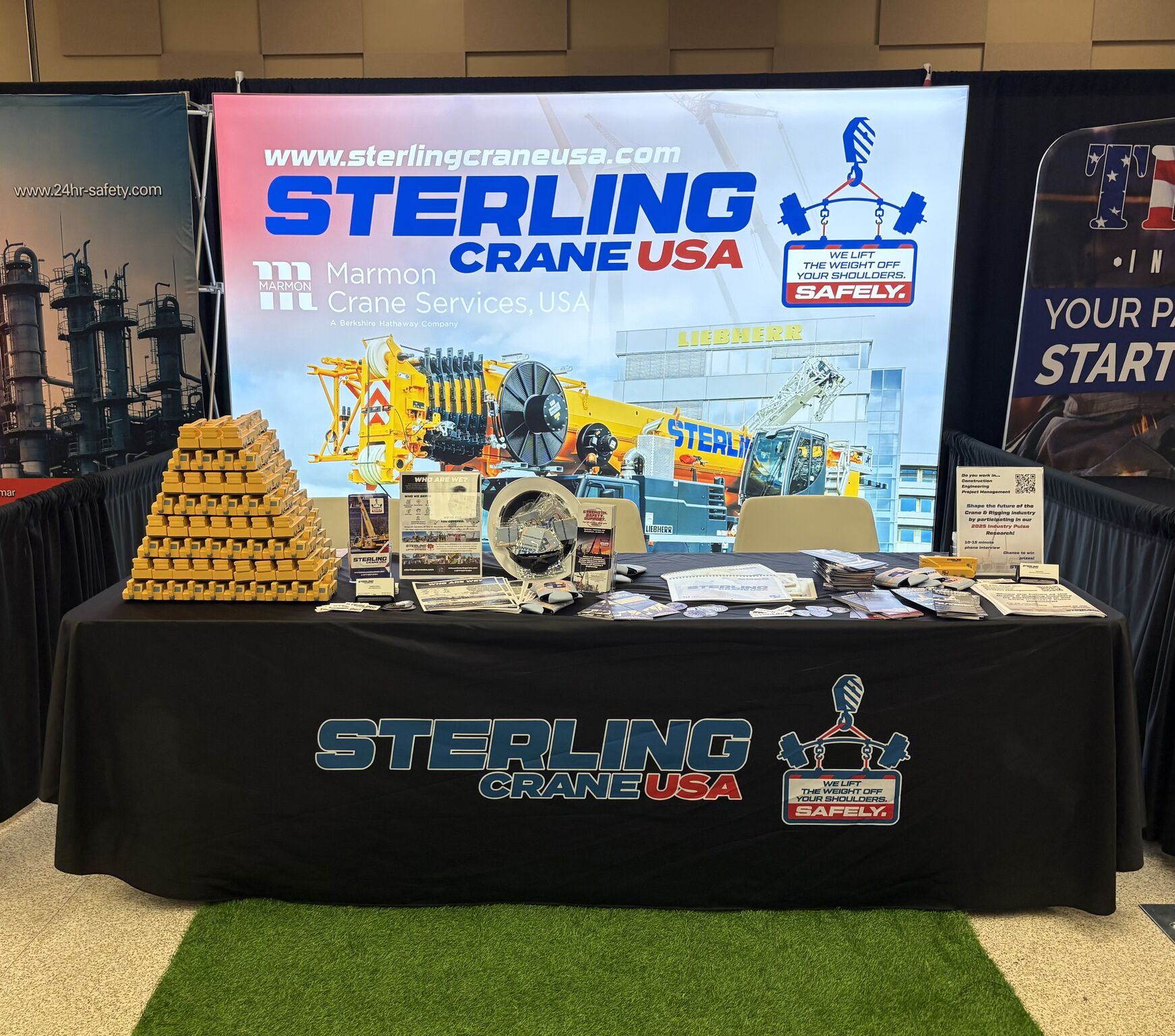 Sterling Crane USA's setup at the 2025 Industry Expo.