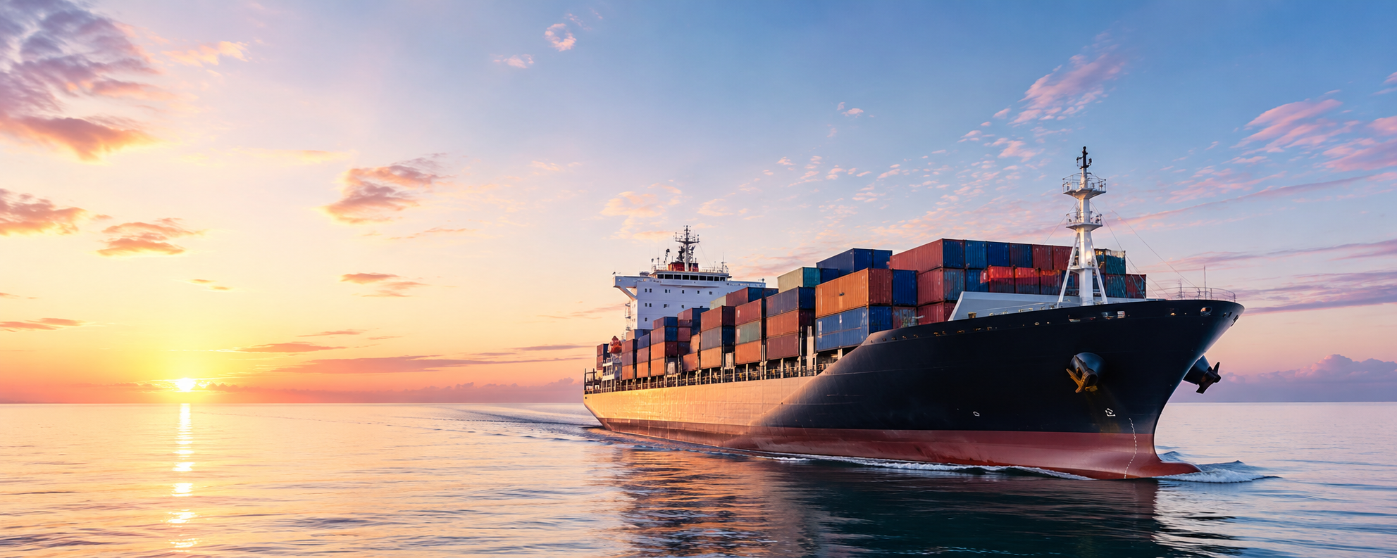 Large commercial vessel at port terminal representing Sharecat Data Services for the shipping industry