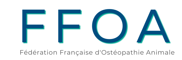 Logo de la Fédération Française d'Ostéopathie Animale avec les lettres FFOA en bleu.