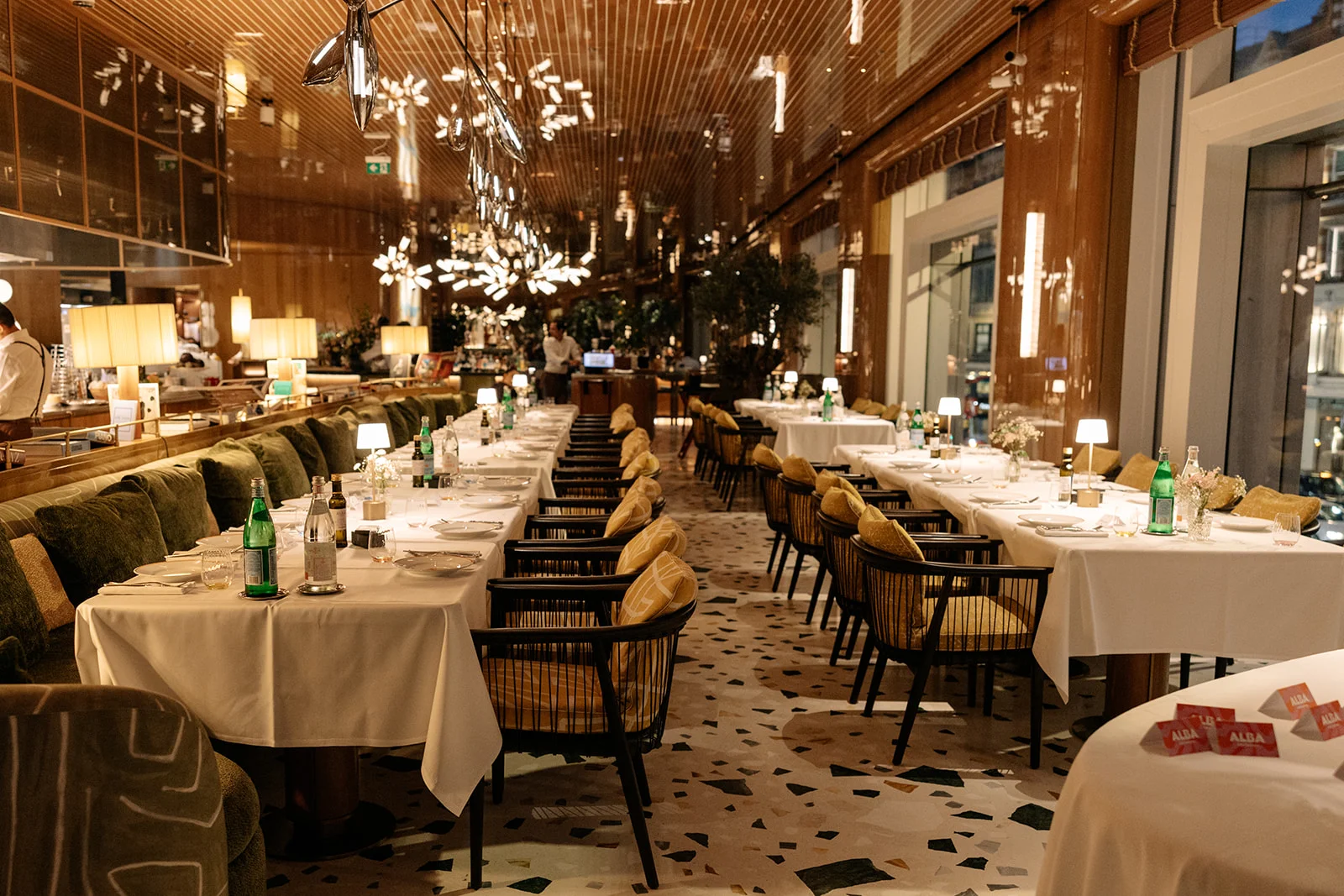 The dining room at ALBA, Italian restaurant in Knightsbridge