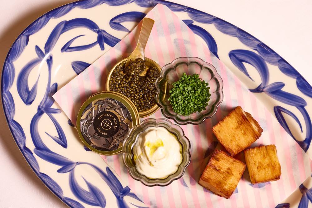 A set table at ALBA, Italian restaurant in Knightsbridge