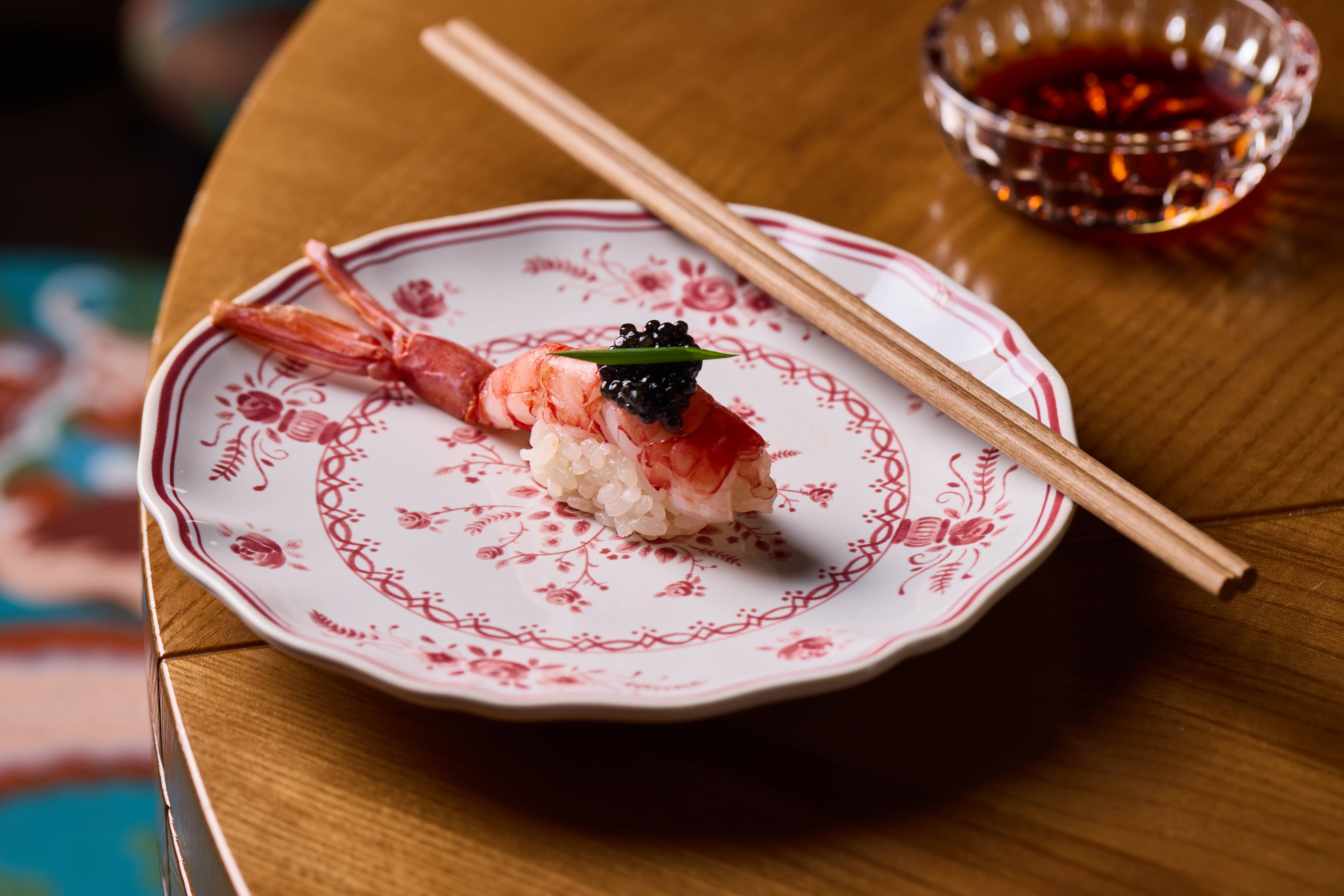 Nigiri tray with chopsticks