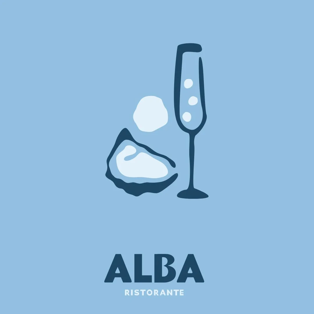 Oysters served with a glass of Prosecco at ALBA London