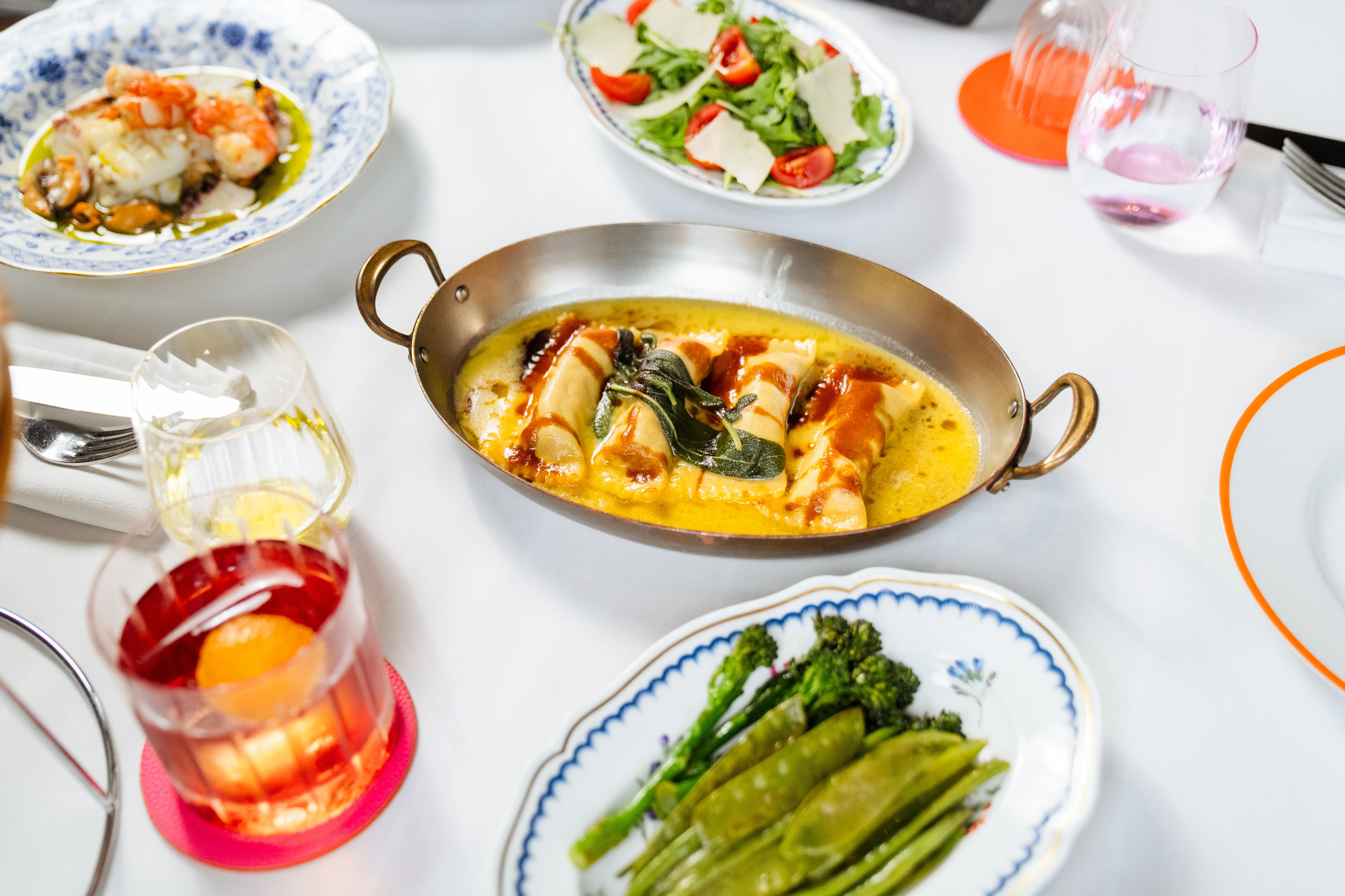 A two-course set lunch served at ALBA London in Knightsbridge