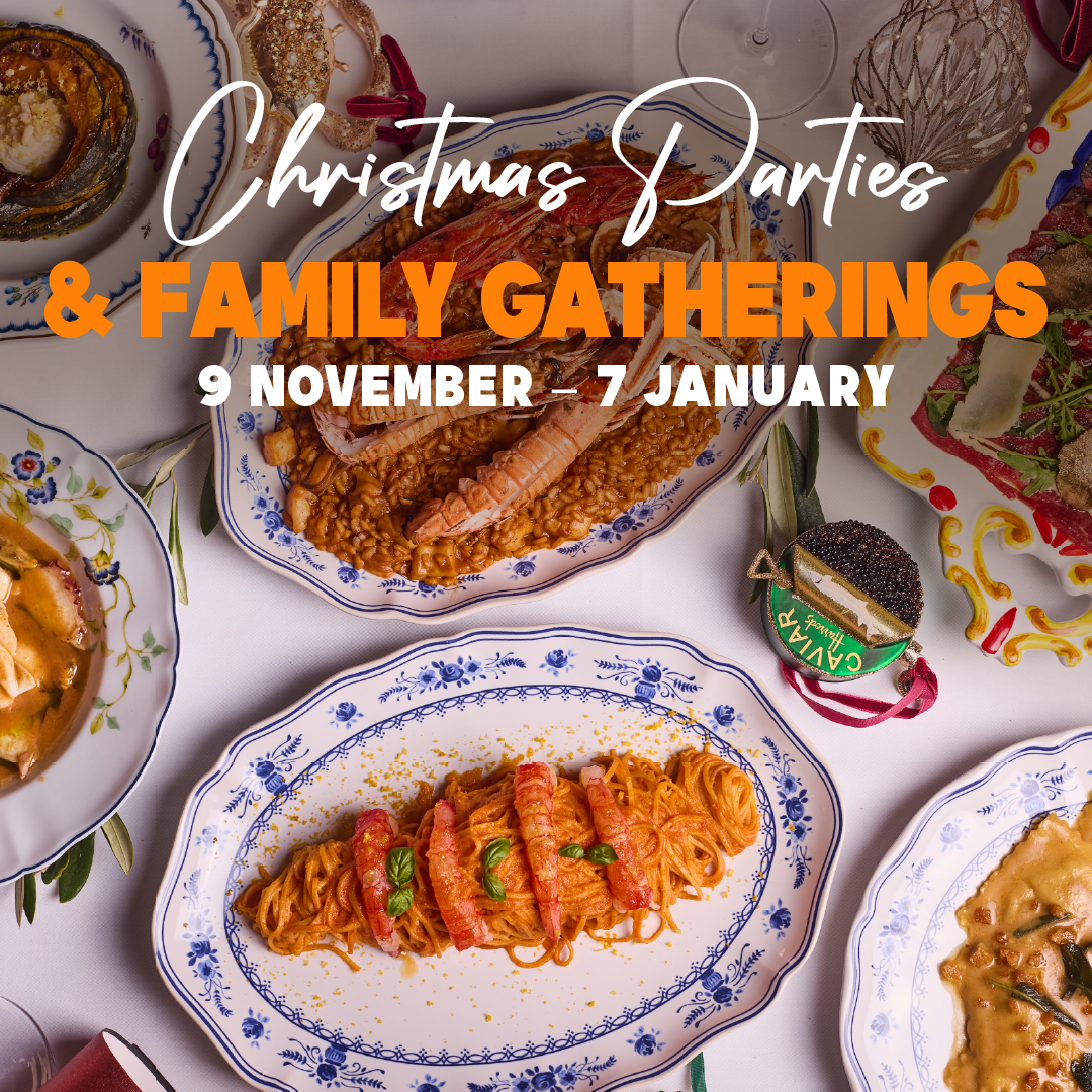 Christmas set menu dishes for groups at ALBA, Italian restaurant in Knightsbridge