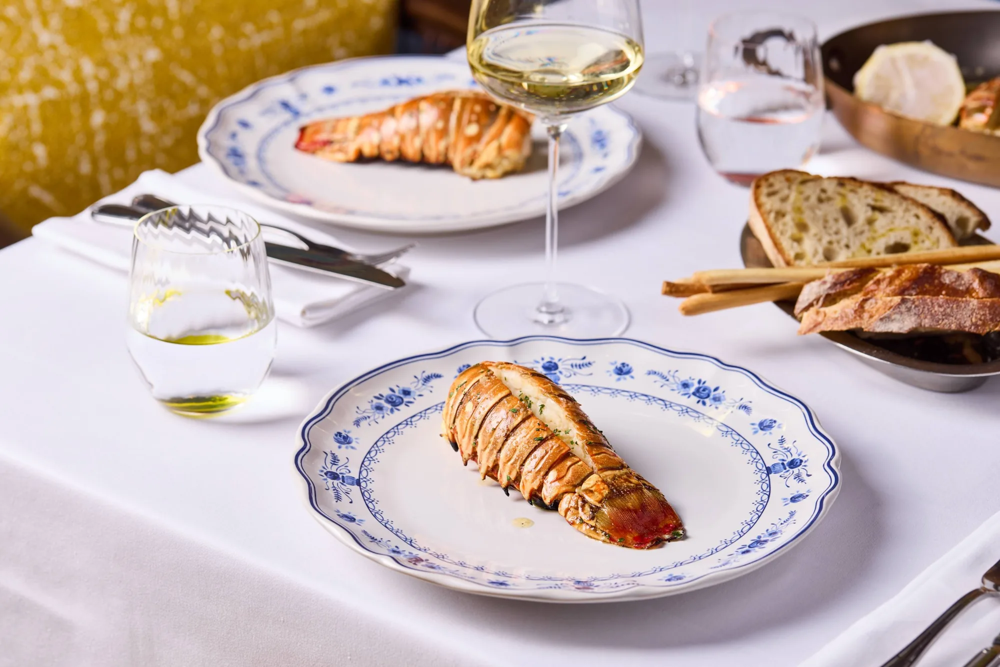 Steamed lobster tail in garlic butter and herbs, Unlimited Lobster Wednesdays at ALBA, Italian restaurant in Knightsbridge