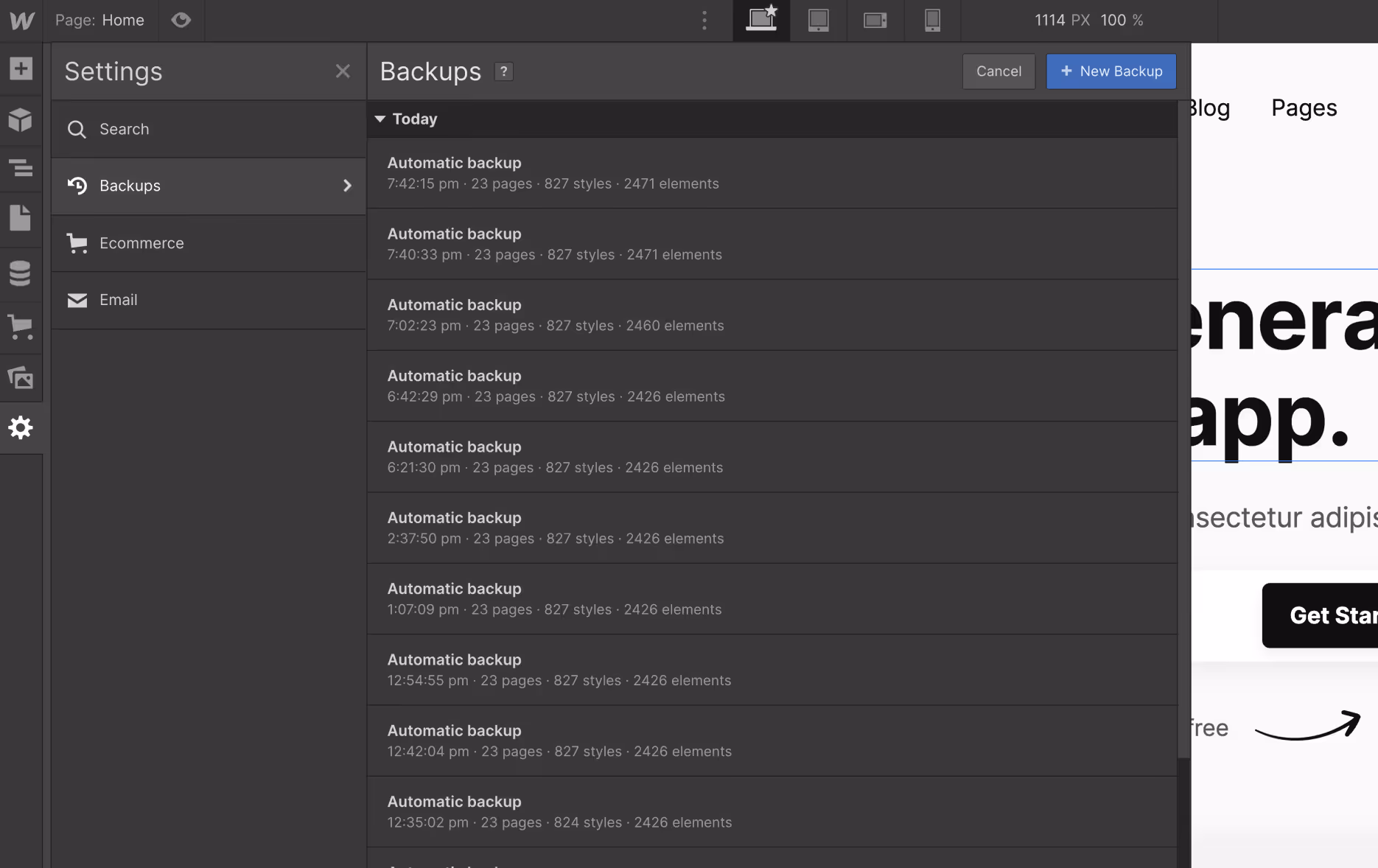 Backups - Saasly Webflow Template