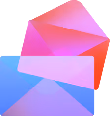 Icône de deux enveloppes de couleurs dégradées, symbolisant la messagerie ou la correspondance électronique.