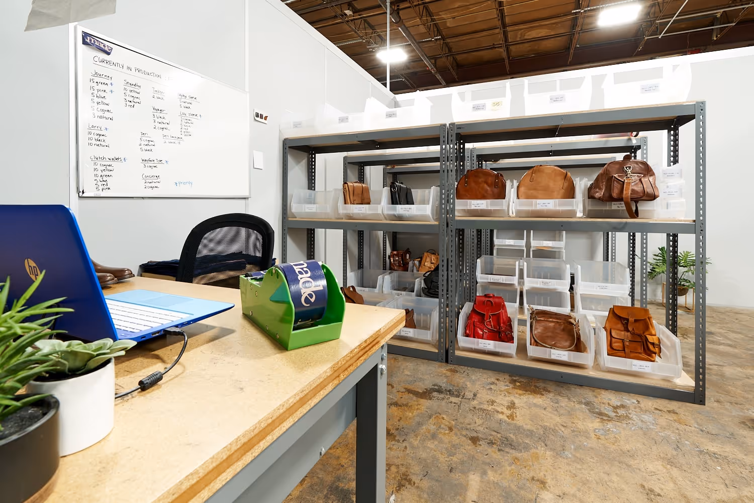 A private warehouse suite at a co-warehousing facility (Saltbox)