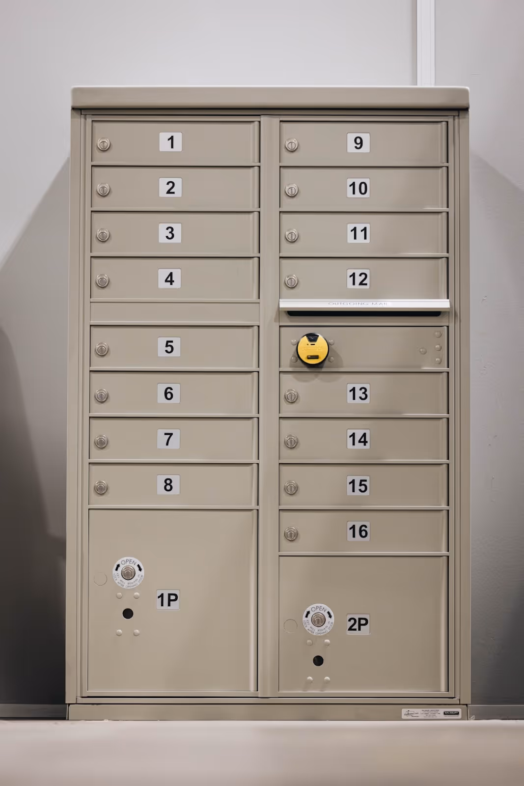 A mailbox with multiple slots
