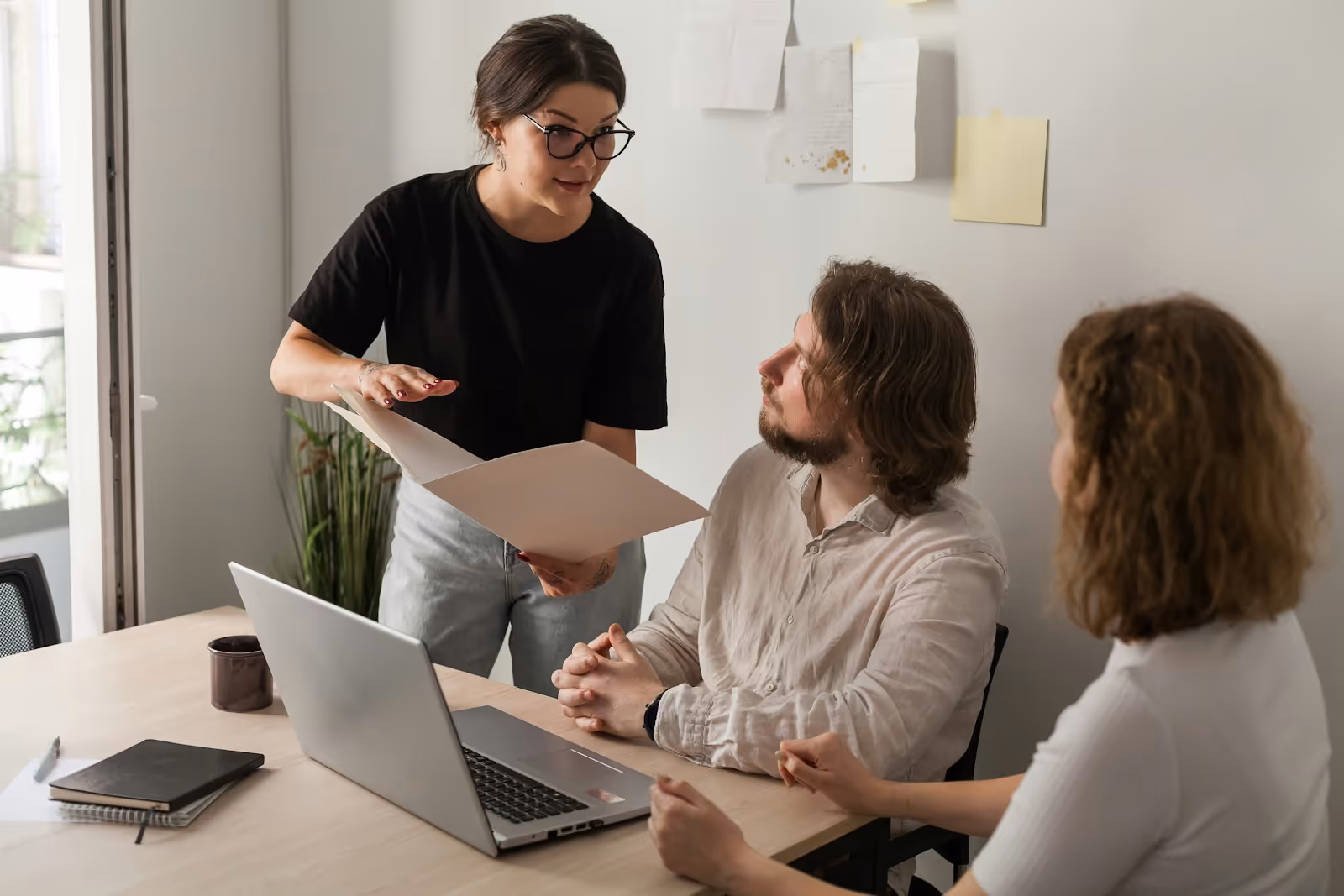 A team meeting to discuss business priorities.