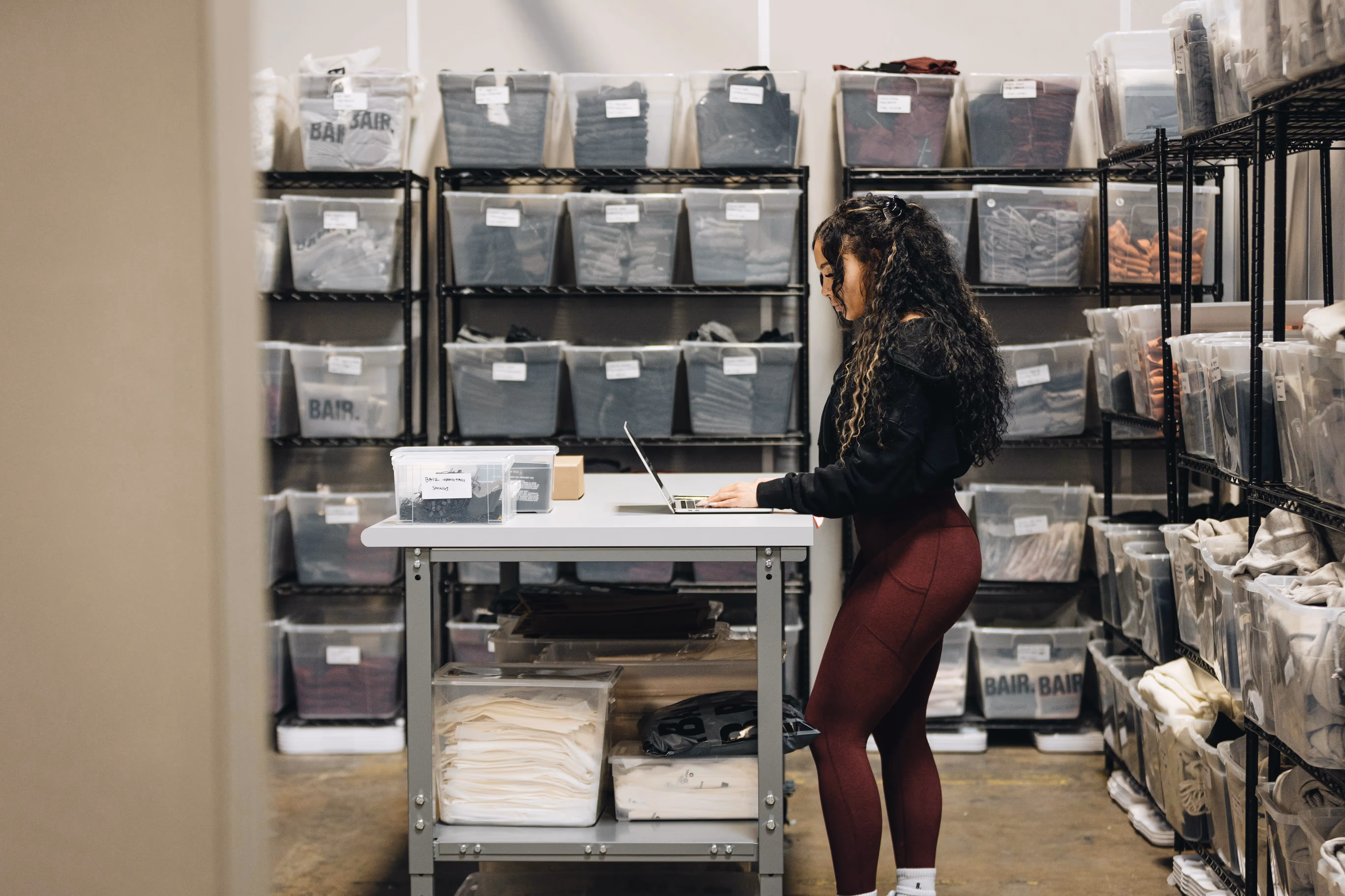A member working out of their private warehouse suite at Saltbox Atlanta, Westside Park.