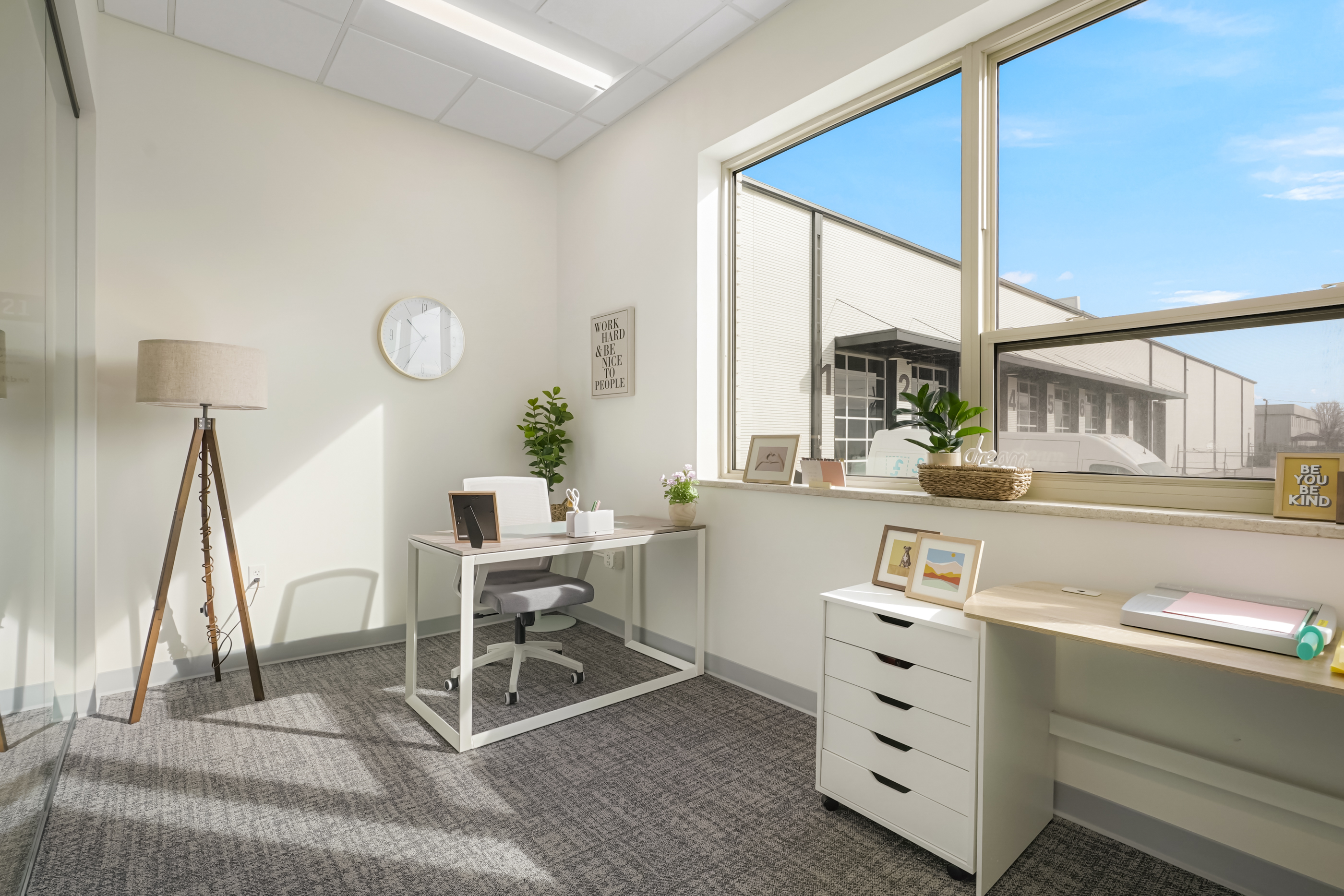 A bright and vibrant professional workspace at the company Saltbox