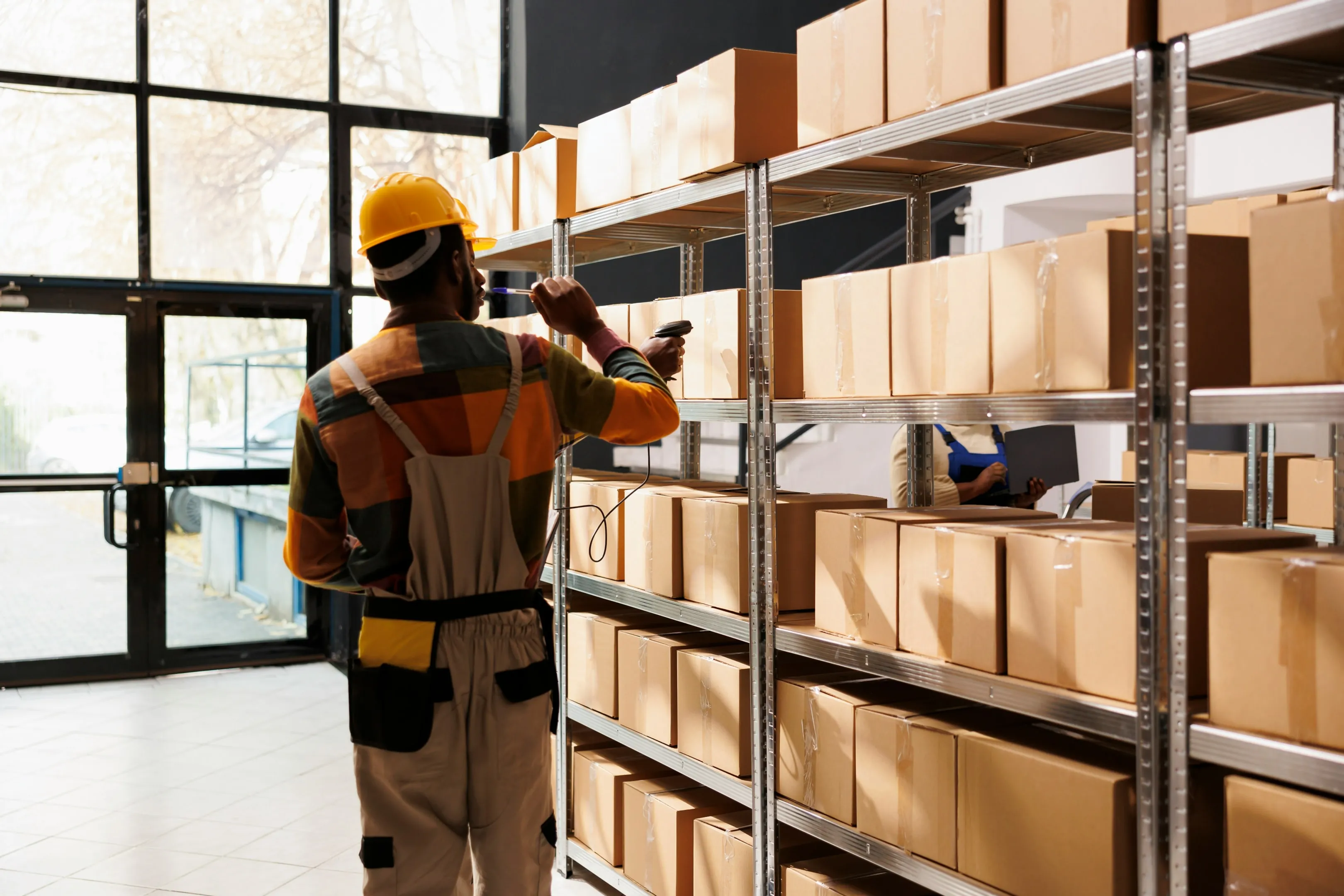 Organized small ecommerce workspace with dedicated zones for receiving, packing, and inventory management, illustrating a scalable home fulfillment setup for growing online businesses.