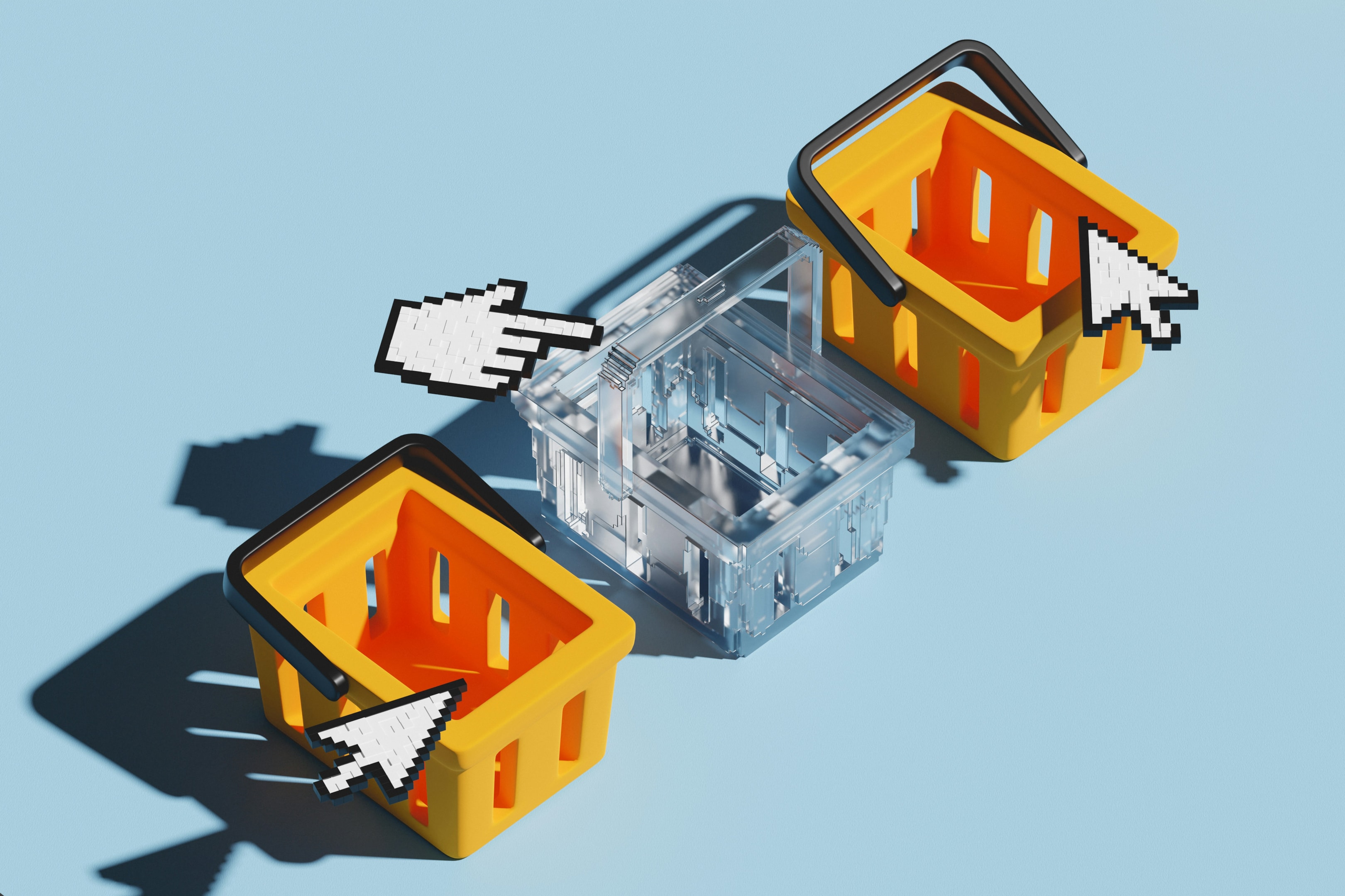 Illustration showing automated product recommendations to increase revenue through upselling and cross-selling based on customer purchase history and browsing behavior.