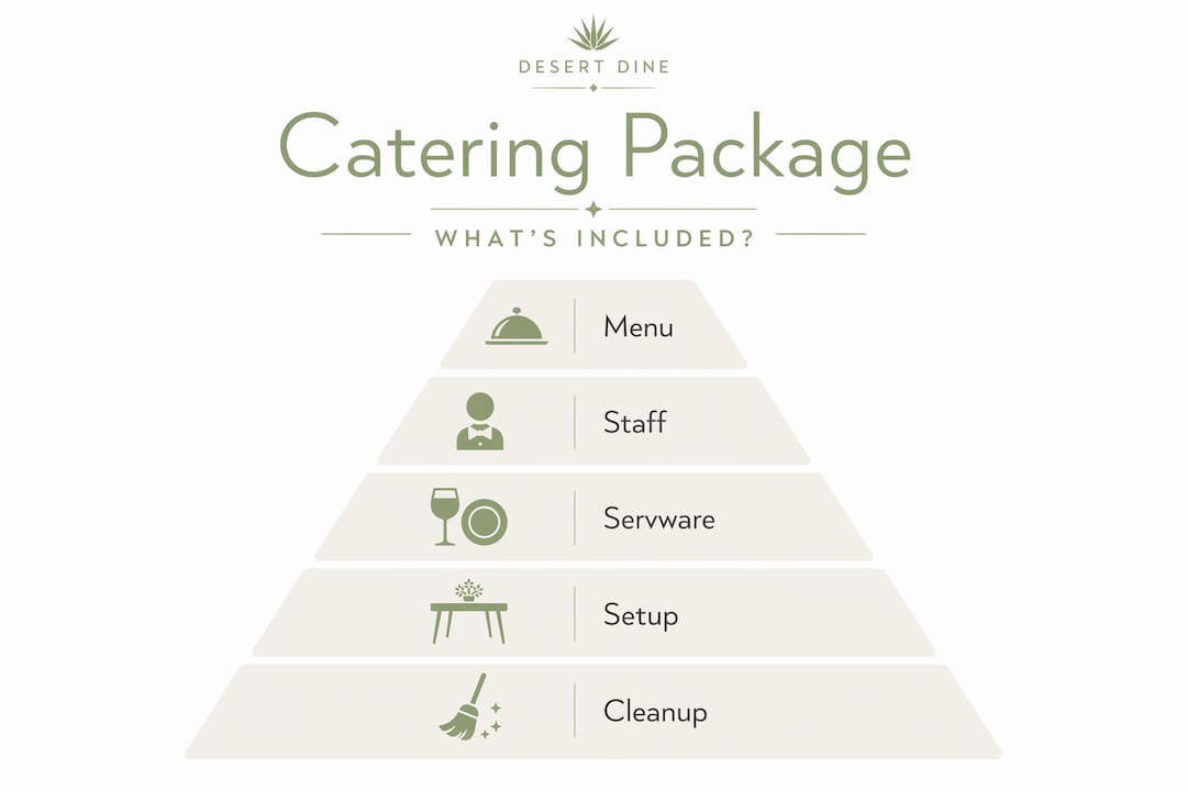 Hierarchy infographic showing catering package components