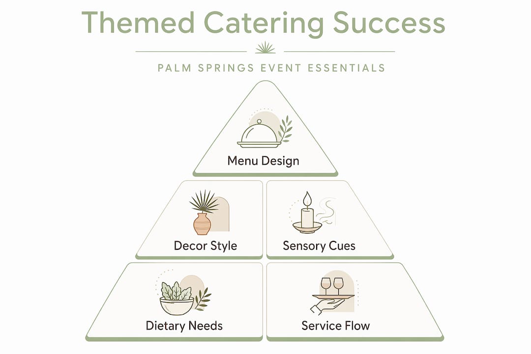 Hierarchy infographic themed catering key elements