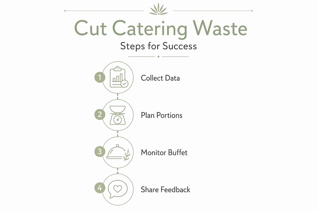 Infographic of steps to reduce catering waste