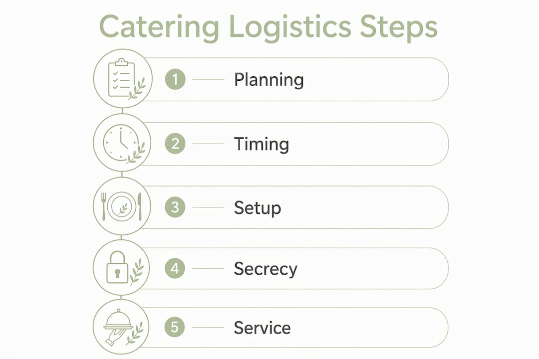Infographic illustrating catering logistics steps