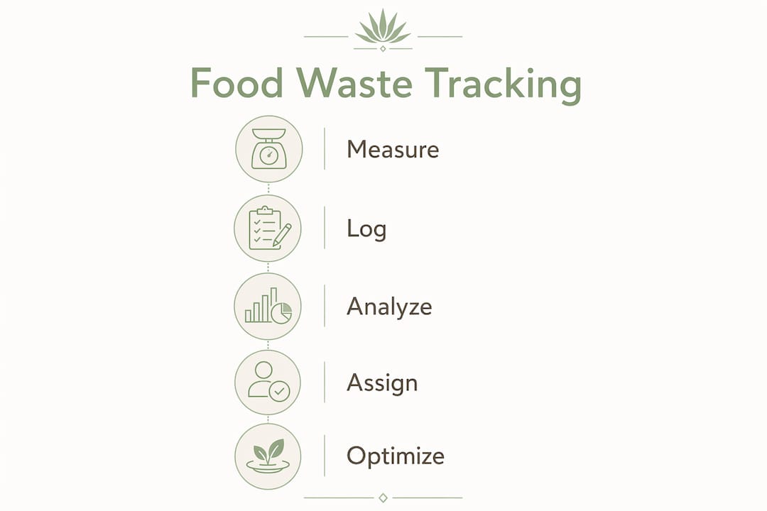 Infographic showing steps for food waste tracking