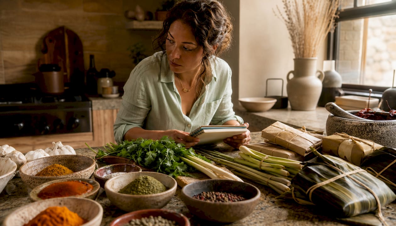 Caterer organizing specialty international ingredients