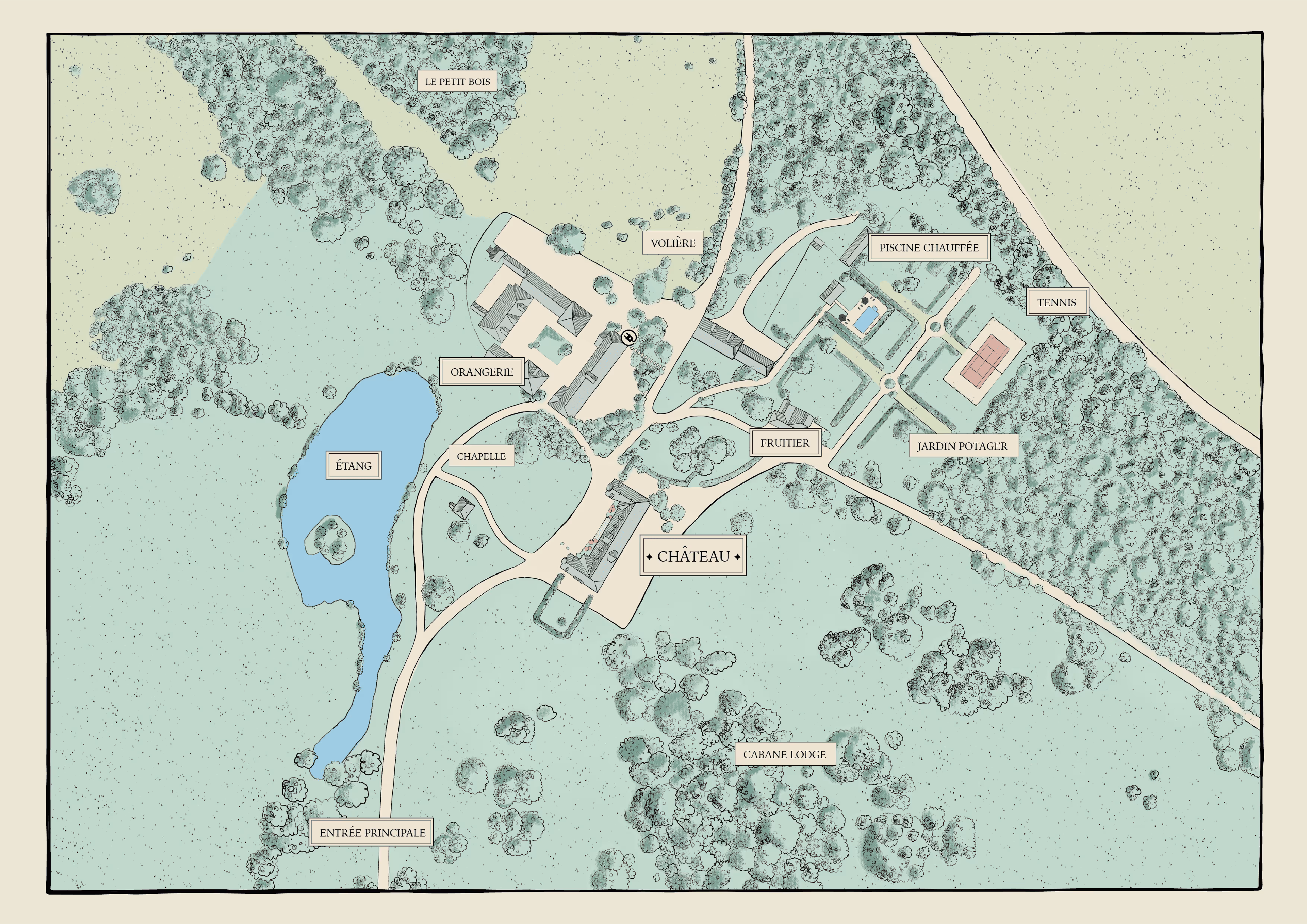 Plan du domaine du Château des Briottières — agrandir le plan