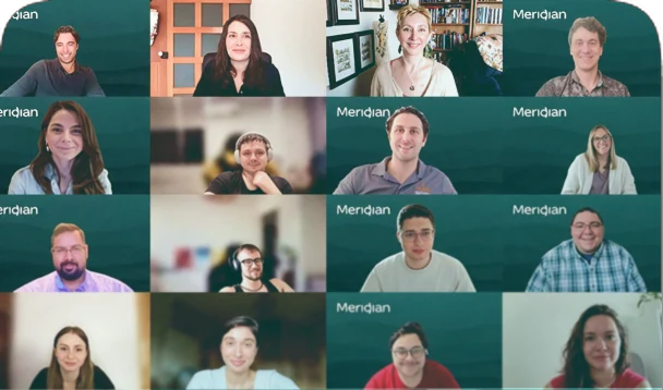 Meridian team on a video call
