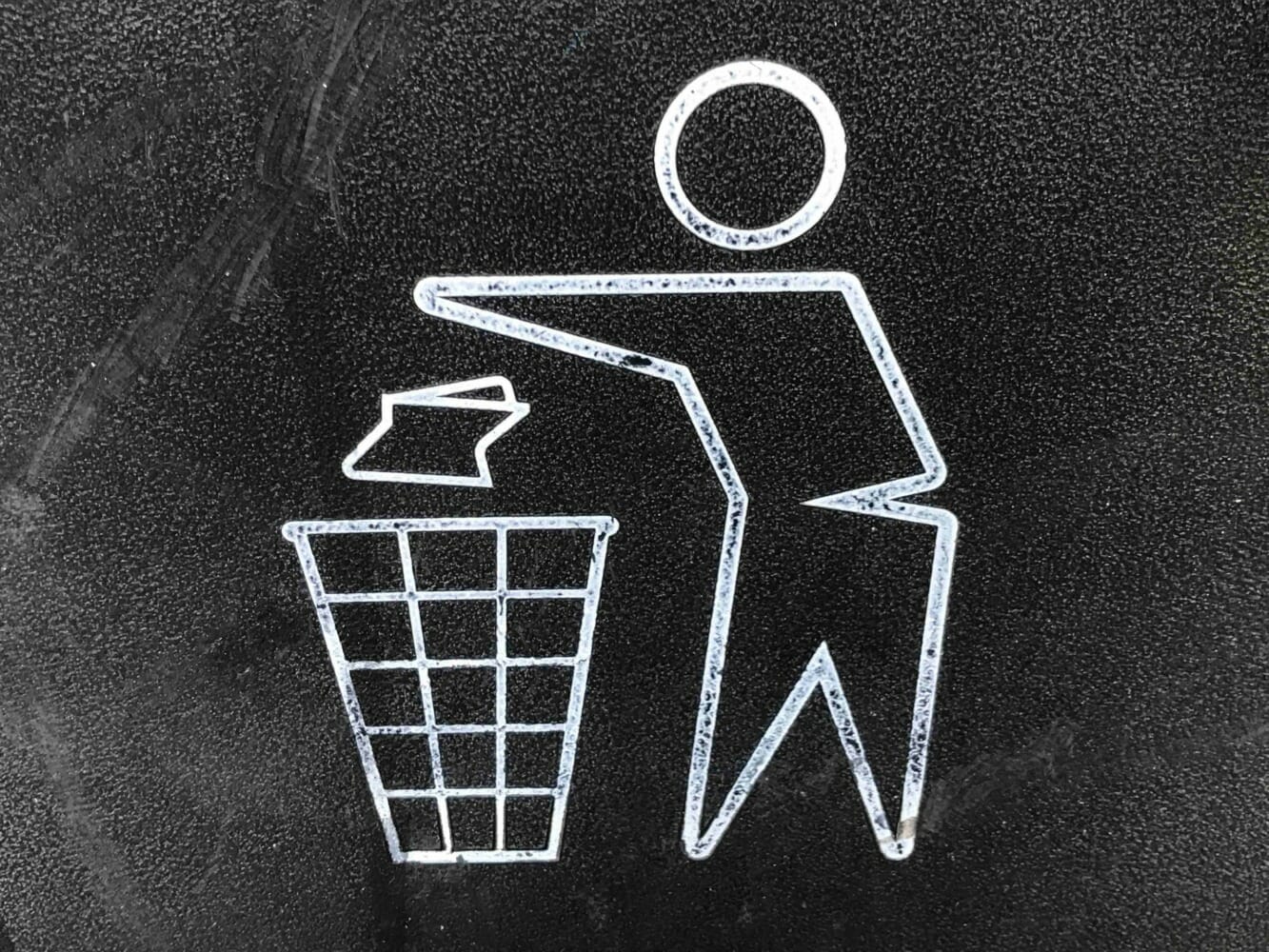 A 2-D Stick Person Throwing Away Trash