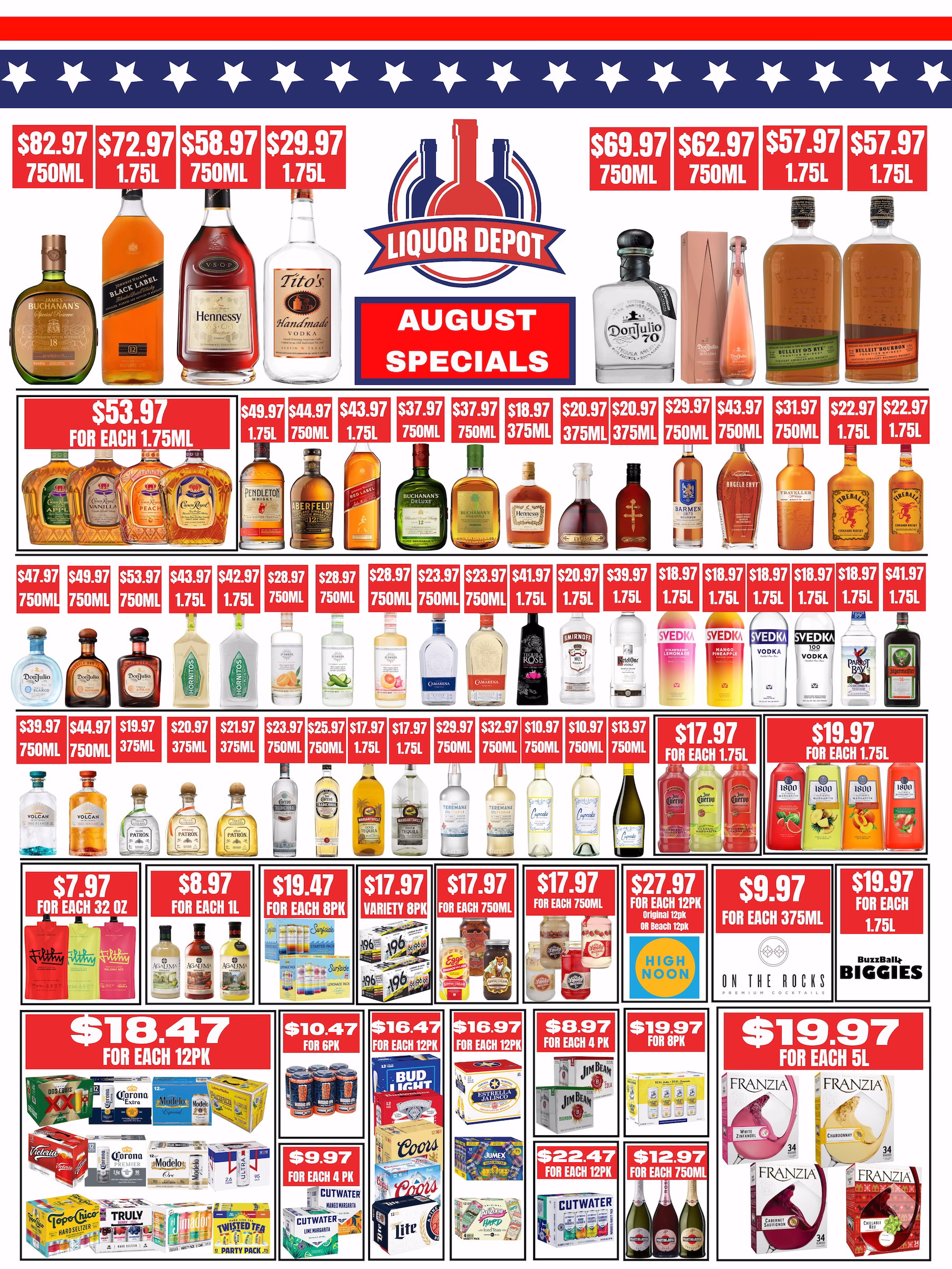 Liquor Depot's May ad specials for great deals on wine, beer and spirits.