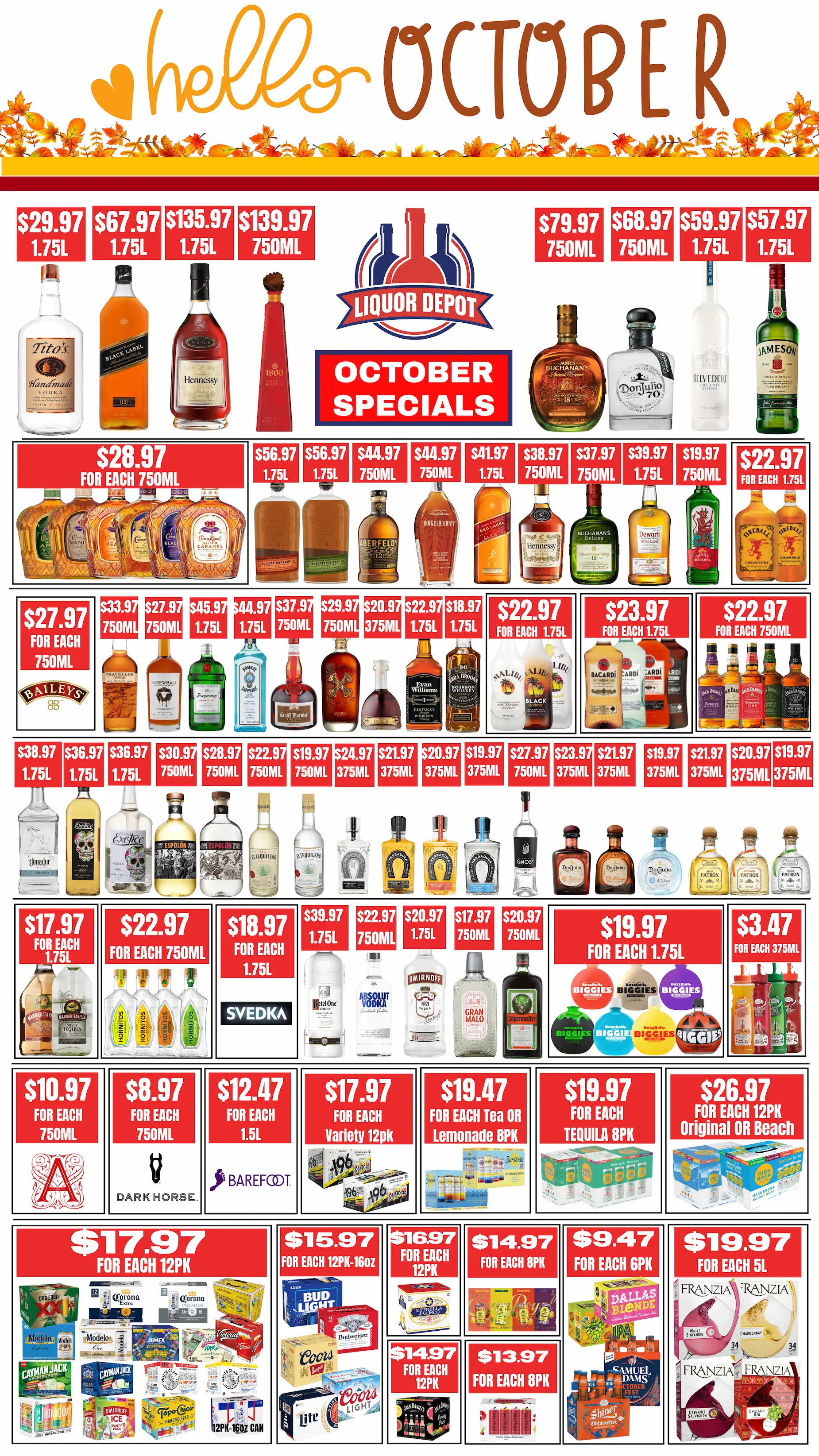 Liquor Depot's May ad specials for great deals on wine, beer and spirits.