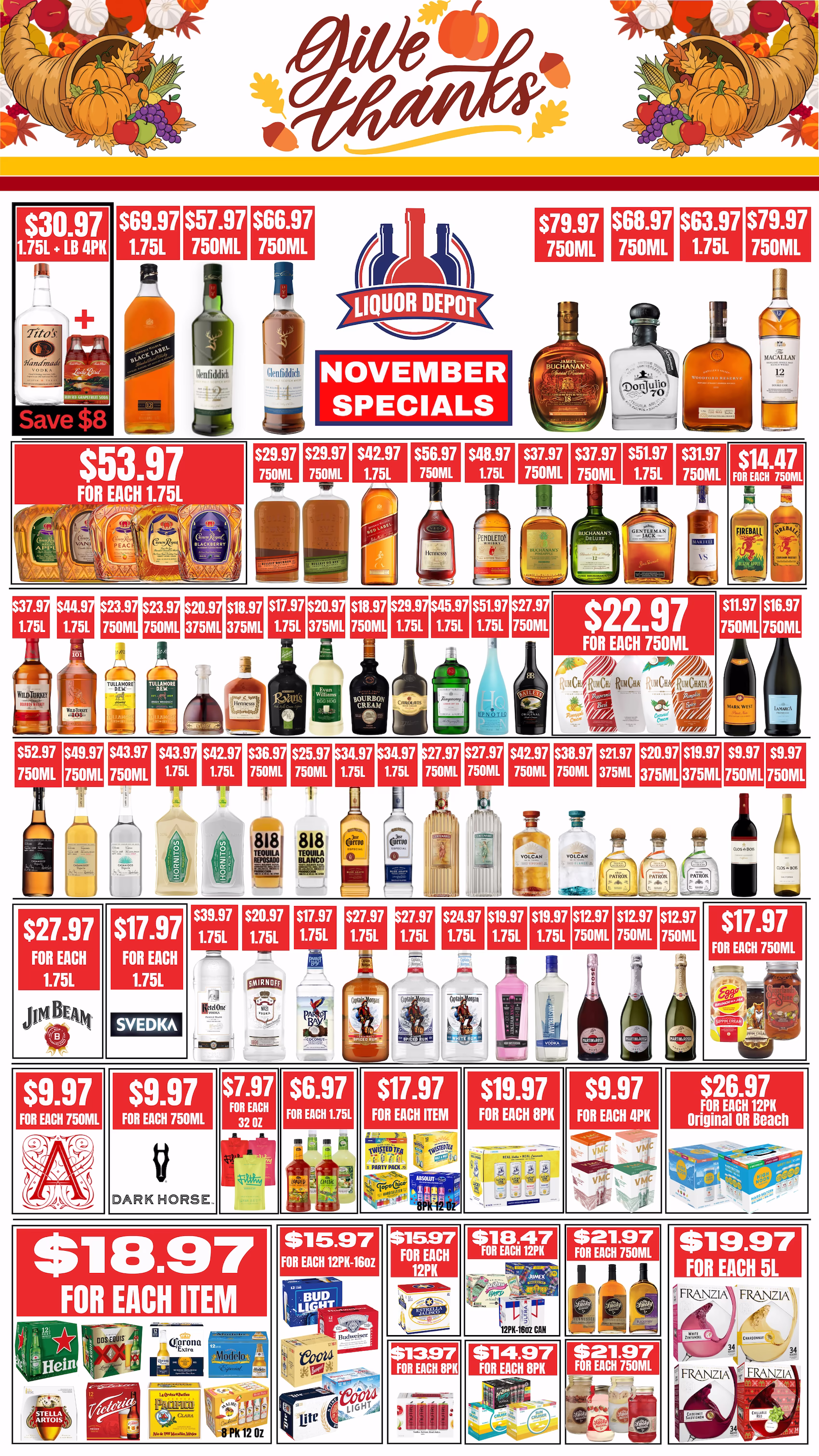 Liquor Depot's May ad specials for great deals on wine, beer and spirits.
