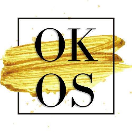 Okos Creation logo, navigate to home page.