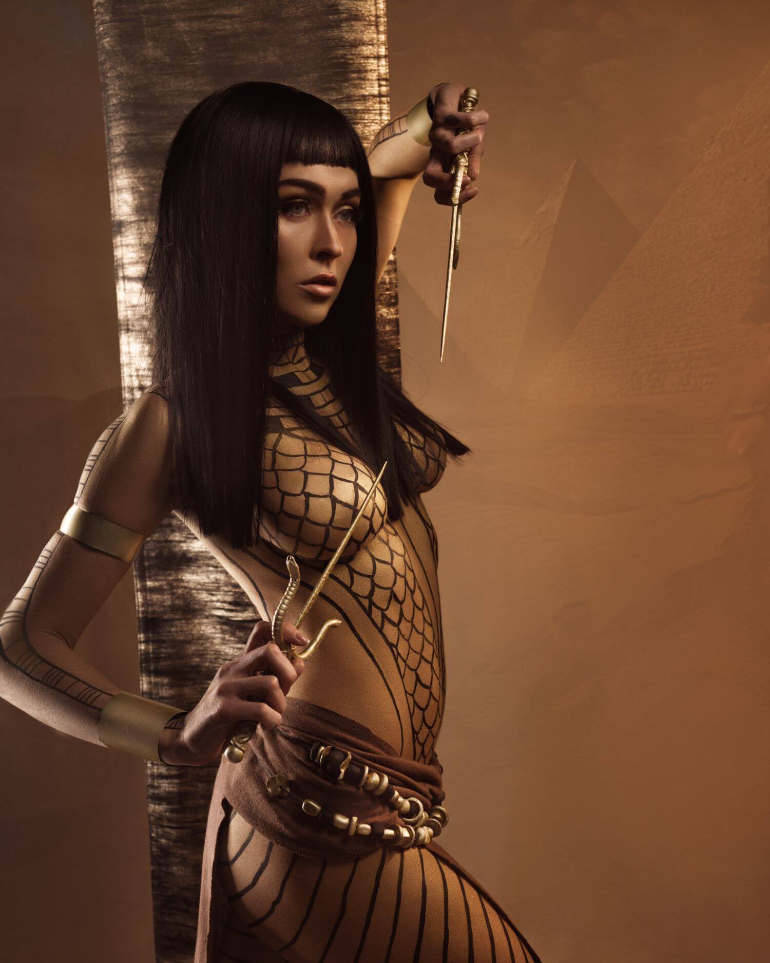 Ankhesenamun cosplay. Body painting done by OKOS Creations. 