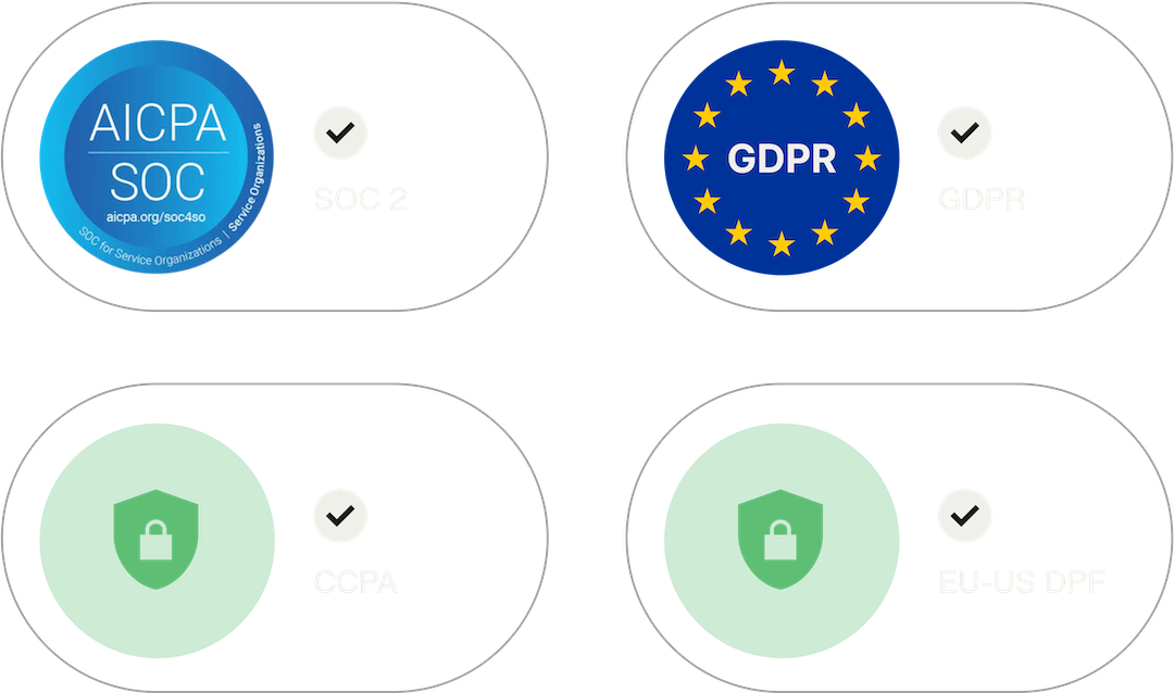 diagram describing 'Scale with enterprise-grade security that’s GDPR and SOC2 compliant' feature