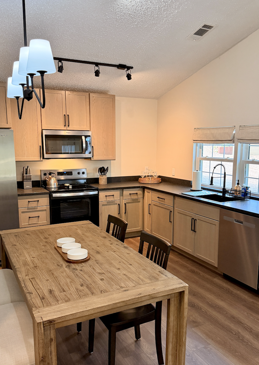 Step on in and enjoy this NEWLY RENOVATED two-bedroom, 3 bed, one-bathroom getaway complete with a full kitchen, private deck, gas and charcoal grills.