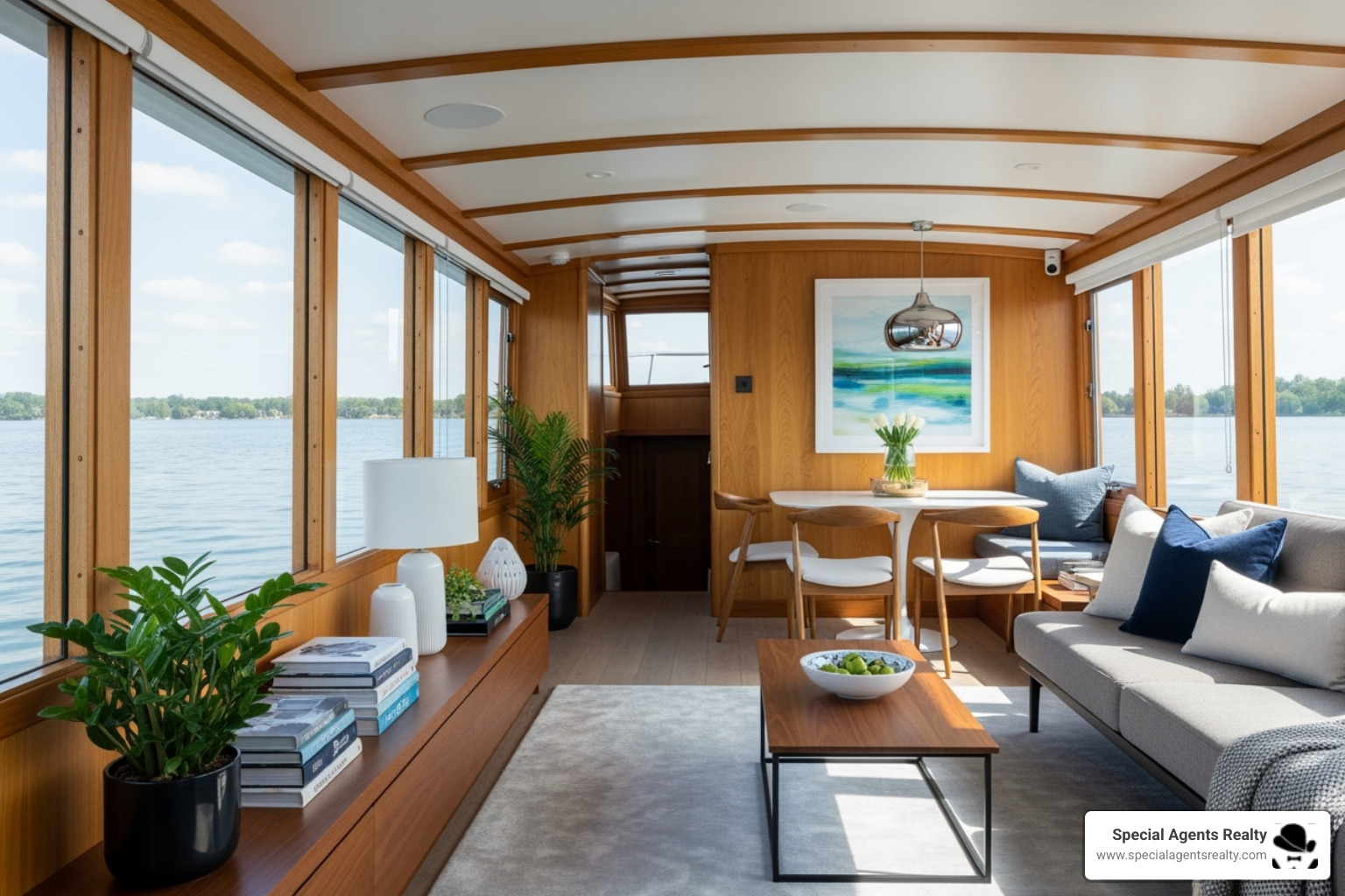 classic, refurbished wooden houseboat with modern interior - huge houseboats for sale