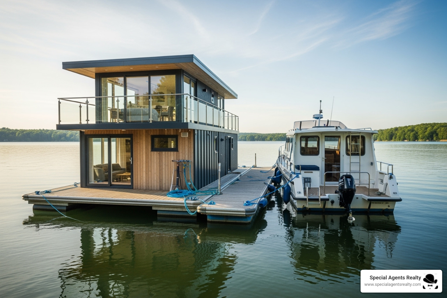 comparing a static floating home with a mobile houseboat - floating home financing Seattle comparing a static floating home with a mobile houseboat - floating home financing Seattle