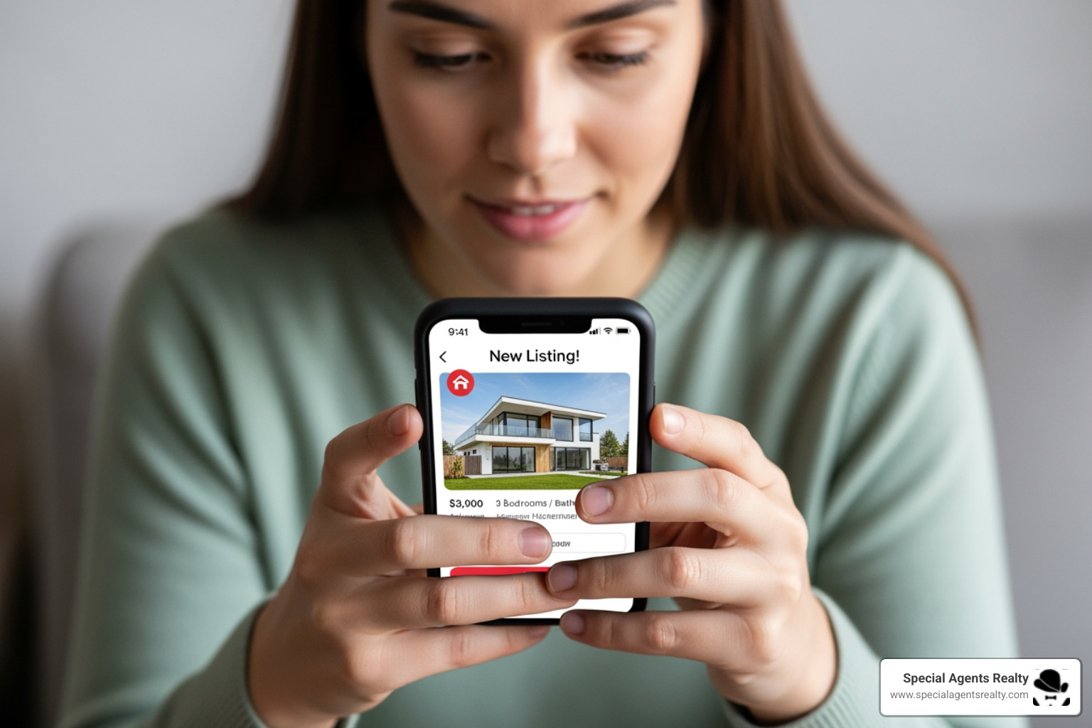 Person receiving a new listing alert on their smartphone - new listings in ballard wa Person receiving a new listing alert on their smartphone - new listings in ballard wa