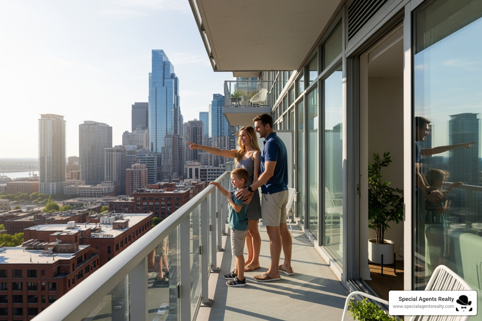 Happy couple or family on balcony of new Phinney Ridge condo - buy a condo in phinney ridge wa Happy couple or family on balcony of new Phinney Ridge condo - buy a condo in phinney ridge wa