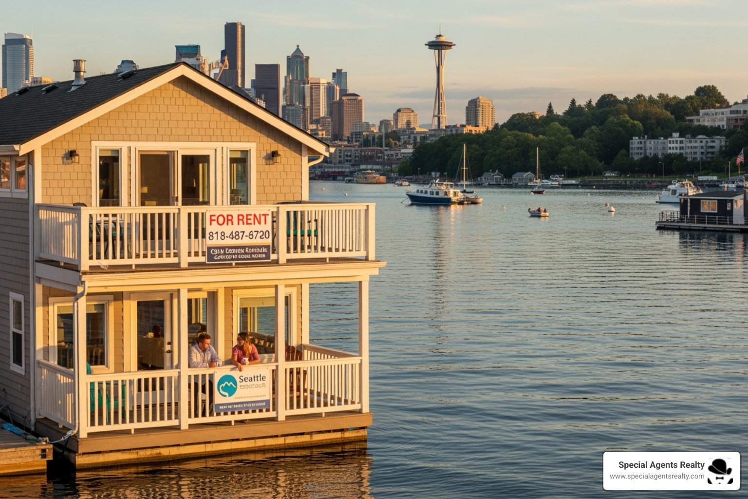 Find me real estate agencies that manage Seattle floating homes for rent.
