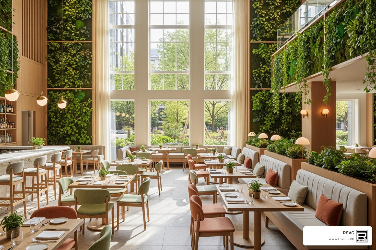 restaurant with stunning biophilic design - Top Restaurant Renovation Trends That Attract More Customers