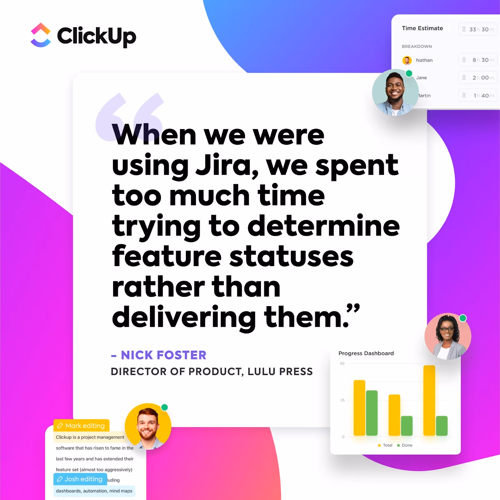 Testimonial Ad Example-ClickUp