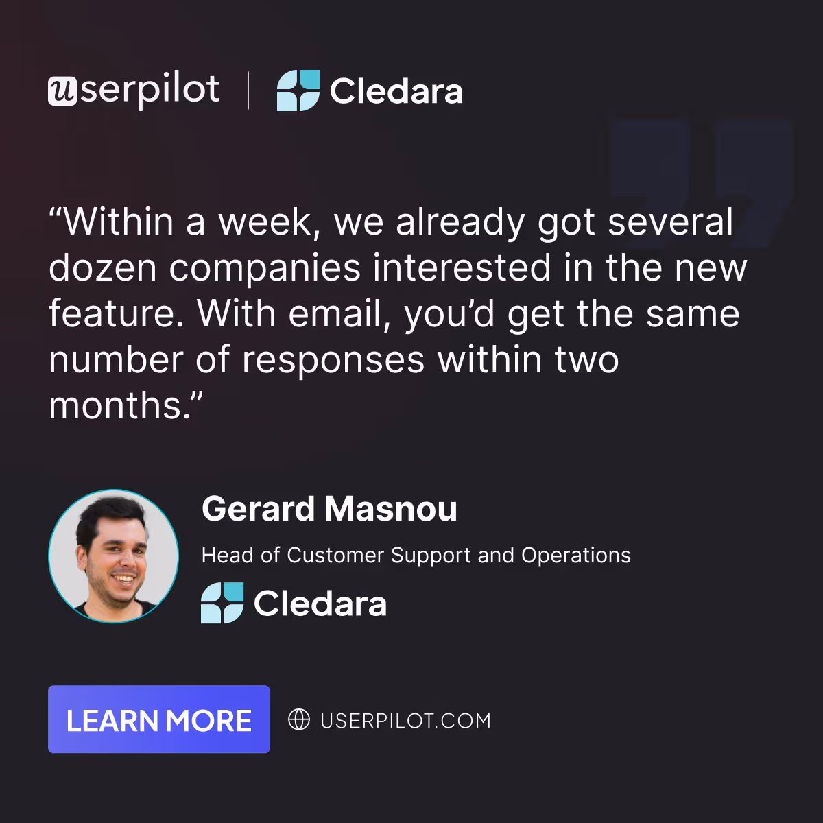 Testimonial Ad Example-Userpilot