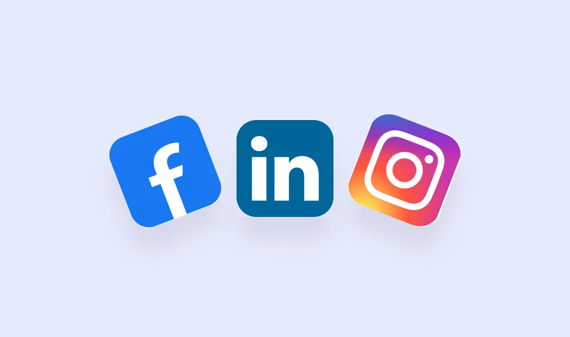 logo of facebook, LinkedIn and Instagram referring to B2B social media marketing
