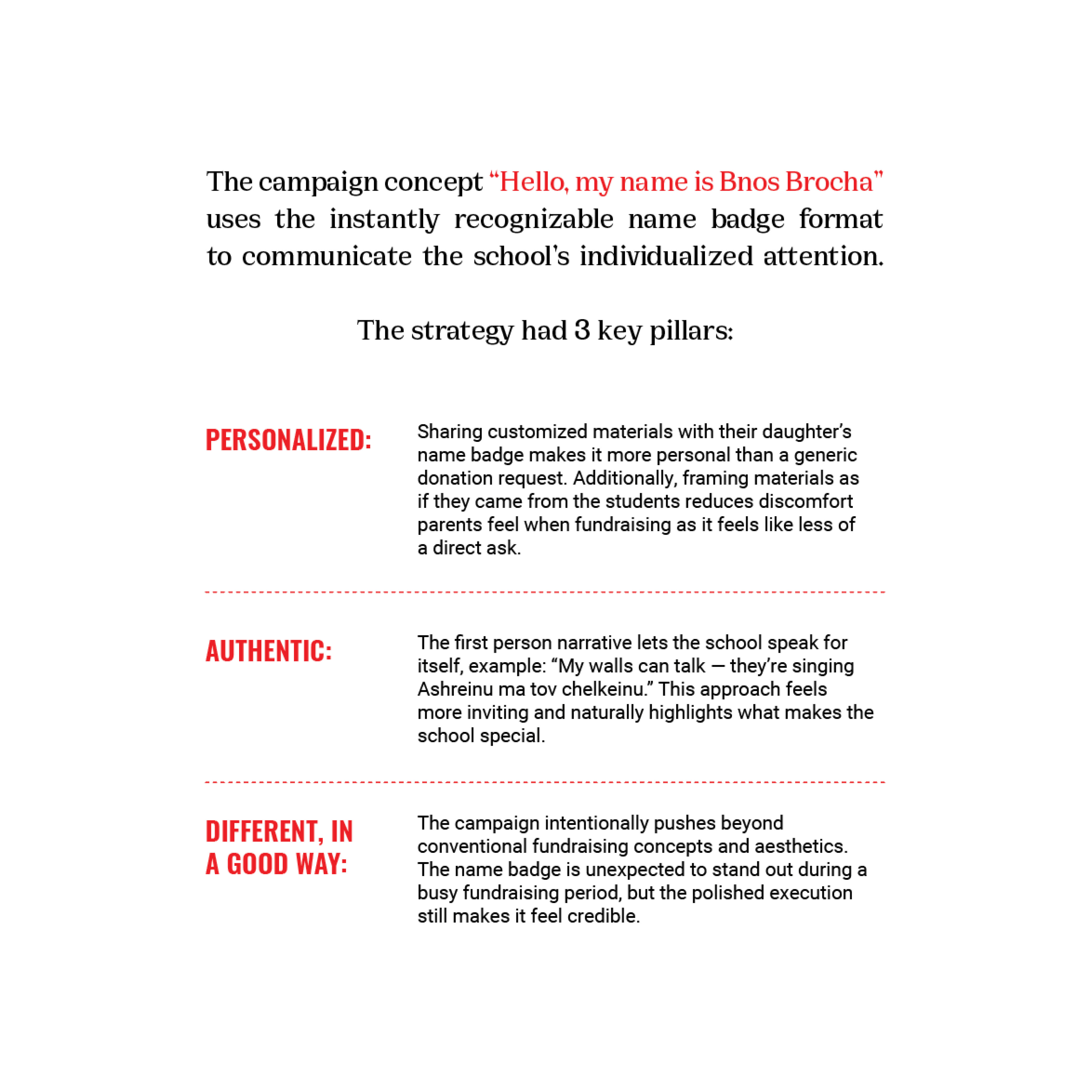 Bnos Brocha Strategy