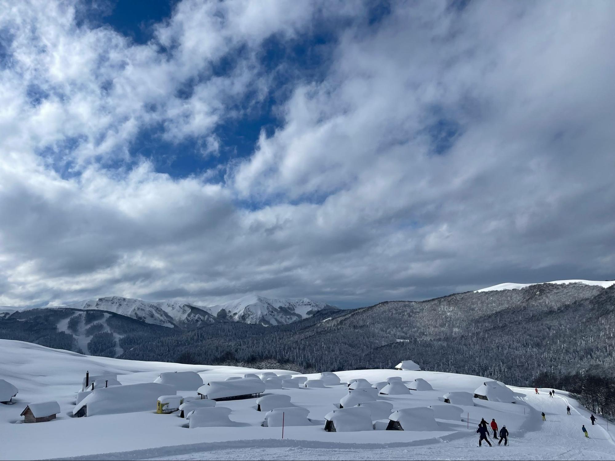 Shot of a snow covered Ski Centar Kolasin, Montenegro.