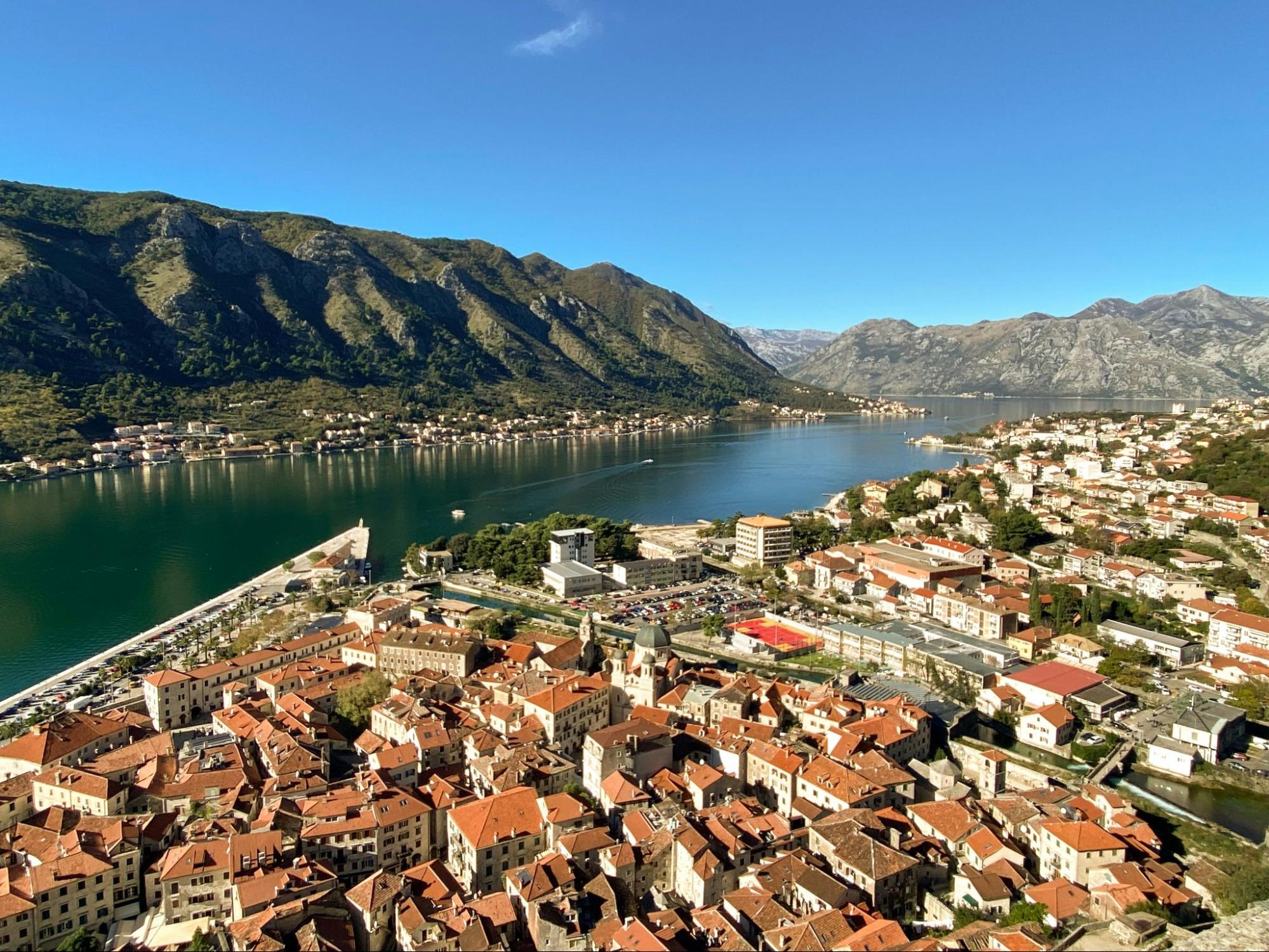 View of the Bay of Kotor from the city walls.